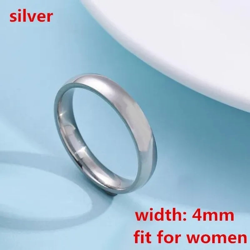 4/6/8mm Width Never Fade Gold Silver Plated Ring Men/Women Gift Classic Gold Wedding Bands Rings for Men Jewelry