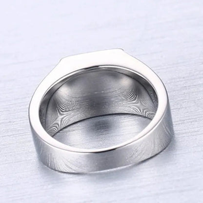 NOVE JEWELRY men fashion charm blue rhinestone fine ring 316L stainless steel exquisite wedding band rings silver + blue US Size 7 to 11
