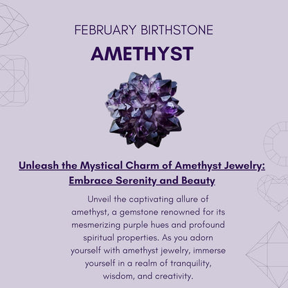 Amethyst Necklace for Women - Authentic 925 Sterling Silver Necklace 18K Gold Jewelry, Dainty Heart Necklace Earring Set for Teen Girls, February Birthstone Gift for Mothers Day