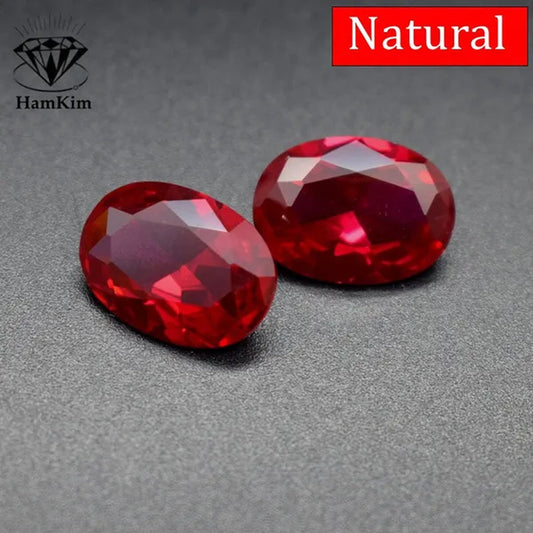 Excellent Natural Emerald Oval Red Ruby Faceted Cut AAAAAA VVS Loose Gemstone