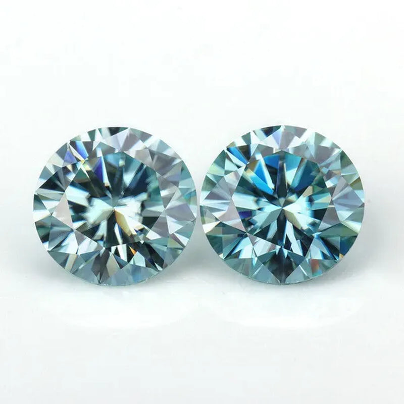 1CT 6.5mm Natural Loose Diamond Light Blue VS1 Round Cut