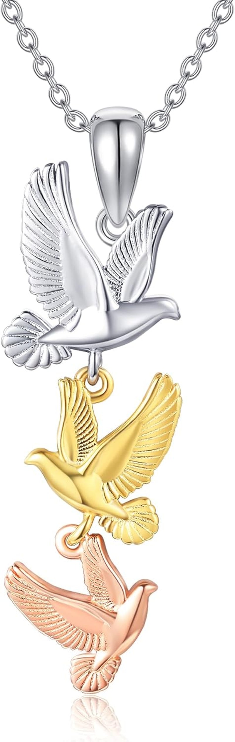 Dove Necklace 925 Sterling Silver Bird Necklace Dove Pendant Charm Necklace Holy Spirit Necklace Dove Jewelry Gifts for Women