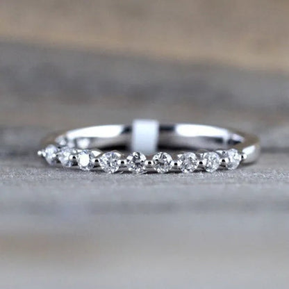 Fashion Half Eternity Zircon Ring Romantic Bride Proposal Engagement Wedding Band Anniversary Gift
