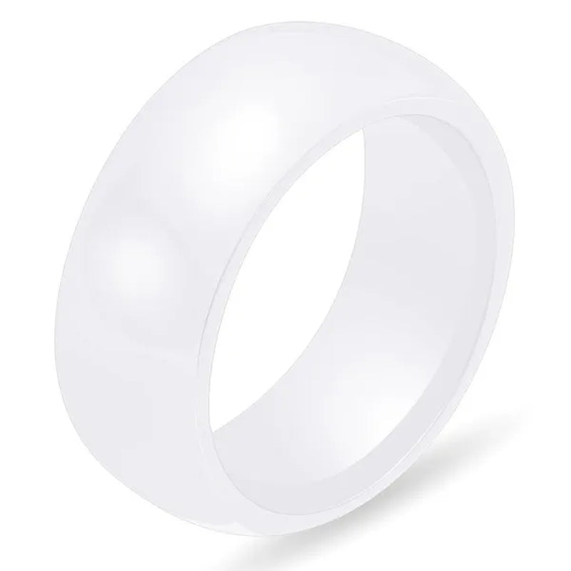 8mm Wide Simple Style Ceramics Ring Women Men Fashion Couple Jewelry Black / White / Pink Exquisite Cute Fine Rings Lover Wedding Band From Milkle Gift