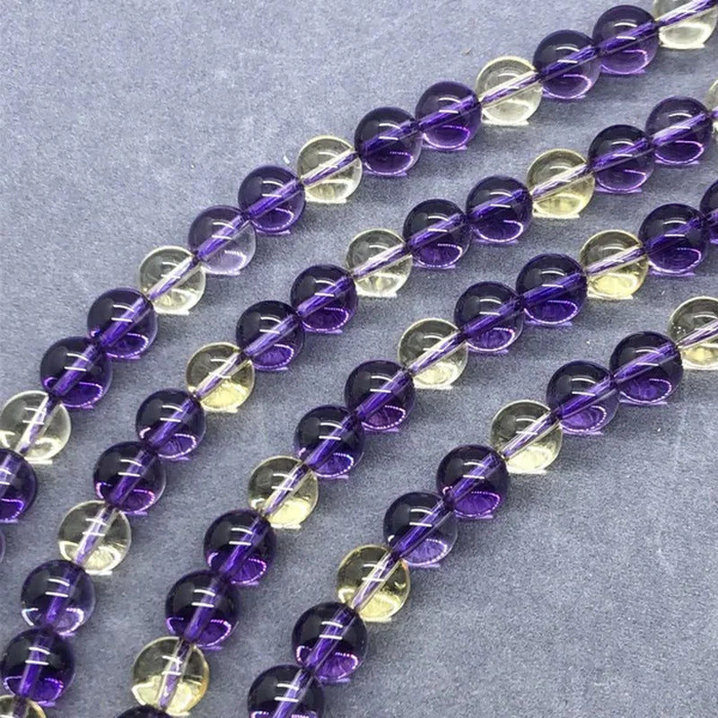 Ametrine Purple Citrine Beads 6-10Mm round Natural Loose Stone Bead Diy Jewelry
