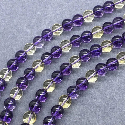 Ametrine Purple Citrine Beads 6-10Mm round Natural Loose Stone Bead Diy Jewelry