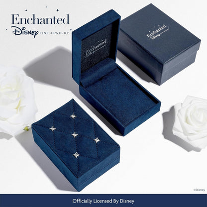 Enchanted Disney Fine Jewelry 14K Rose Gold over Sterling Silver with 1/10 CTTW Diamonds and Rose De France Briolette Rapunzel Pendant Necklace