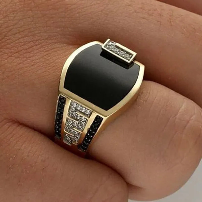 Classic Domineering Men'S Fashion Exquisite 925 Sterling Silver Ring Natural Charm Black Diamond Ring Wedding Engagement Boyfriend Party Casual Accessories Father'S Day Birthday Gift Business Men'S Luxury Jewelry US Size US5-14 Bague Homme