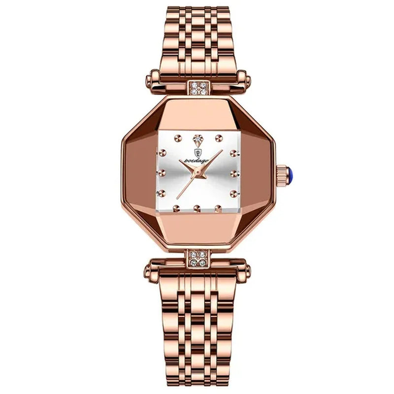 POEDAGAR Rose Gold Fashion Women Watch Stainless Stain Waterproof Ladies Quartz Watches Luxury Female Wristwatch