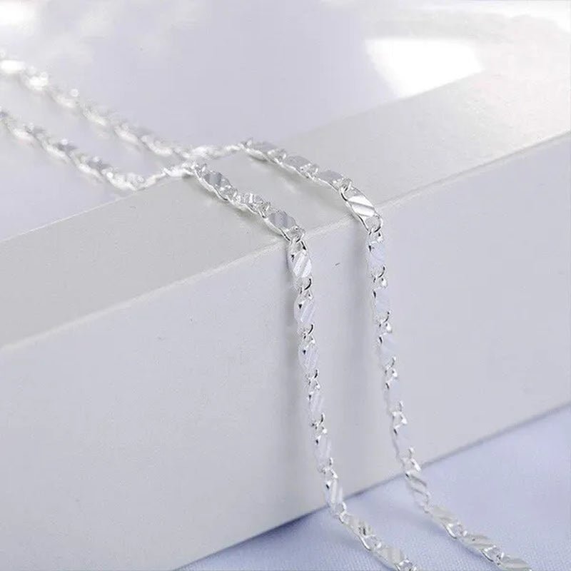 1Pc/3Pcs Men'S Women'S 16-30 Inch European Fashion Luxury Solid Chain Necklace Bridal Wedding Engagement High Jewelry Gifts