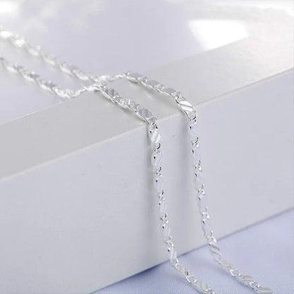 1Pc/3Pcs Men'S Women'S 16-30 Inch European Fashion Luxury Solid Chain Necklace Bridal Wedding Engagement High Jewelry Gifts