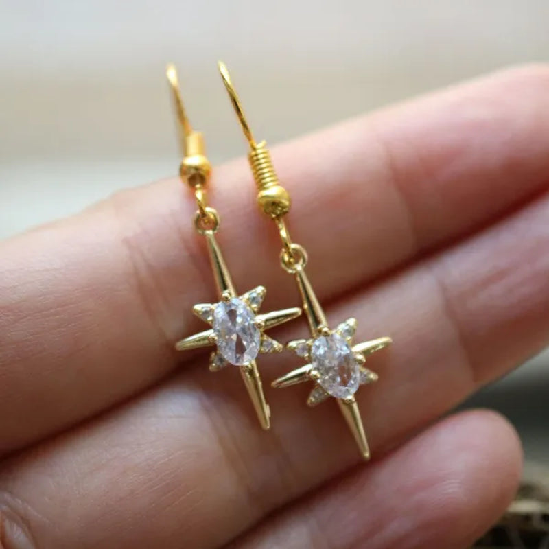 Luxury18K Gold Plated Golden Earrings for Women Fashion 925 Sterling Silver Zircon Stud Line Earrings for Girl Jewelry Gift