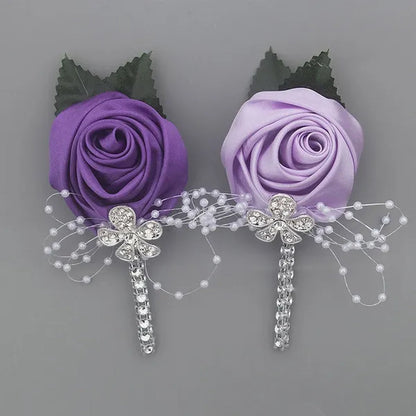 6Piece/Pack Custom Made Flower Lapel Pin Mens Wedding Boutonniere Handmade Wedding Brooch Buttonhole Grooms Boutonnieres XH0677Y