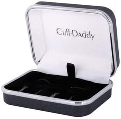 Mens Silver and White Mother of Pearl Tuxedo Cufflinks Studs Formal Set with Travel Presentation Gift Box