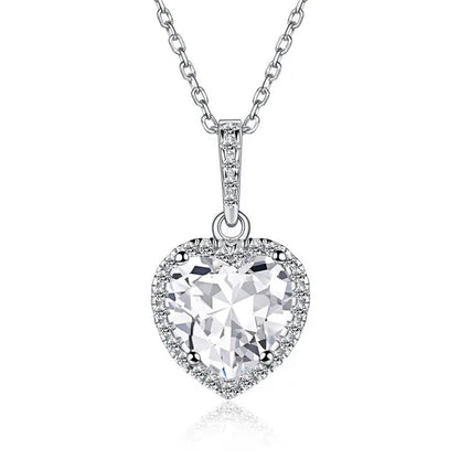 Women'S Birthstone Necklace Ruby/Sapphire/ Amethyst Jewelry 925 Sterling Silver Chain Love Heart Pendant Crystal 12 Month Birth Stones Pendant for Women Girls, 誕生石,Pierre De Naissance,Valentines Gift