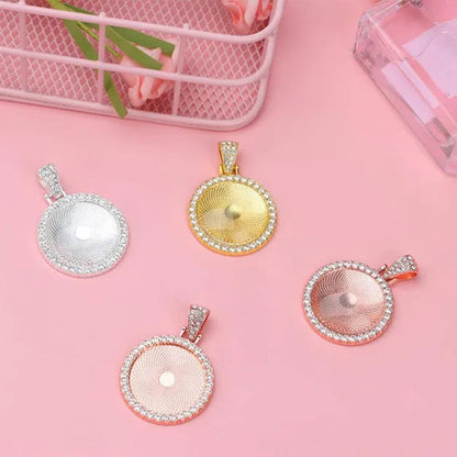30 Pcs Rhinestone Wing Bezel Pendant Trays with Glass Cabochons 25mm Round Bezel Trays Blank Pendant Bases Blank Pendant Charm for DIY Jewelry Crafts Making Supplies(Gold/Silver/Rose Gold)