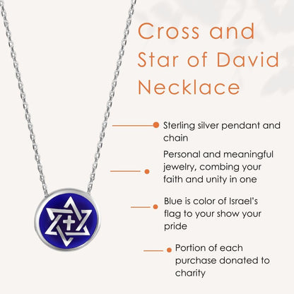 Cross and Jewish Star of David Necklace for Women