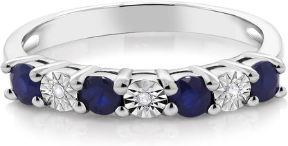 925 Sterling Silver Blue Sapphire & White Diamond Engagement Ring for Women | Wedding Ring for Women | Available in Size 5, 6, 7, 8, 9