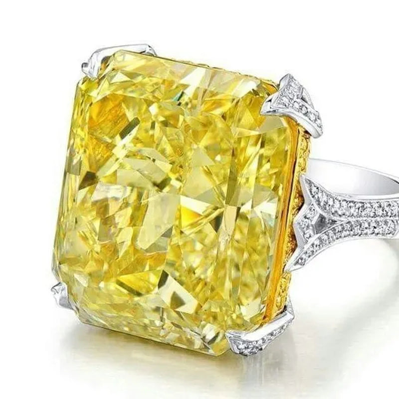 Women'S Fashion Yellow Topaz Engagement Ring