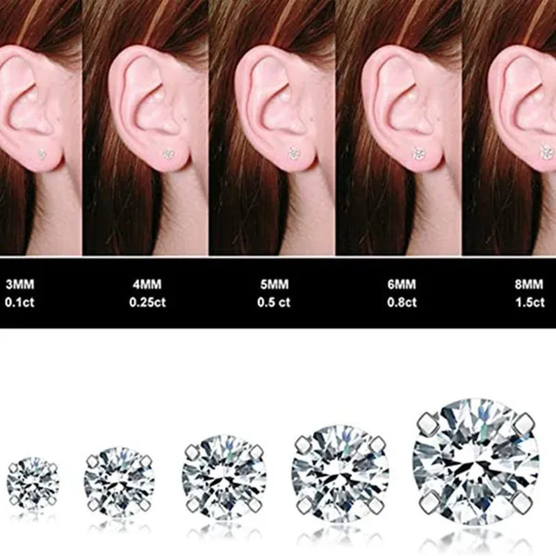 Exquisite 4 Prong Moissanite Solitaire Stud Earrings for Women Girl Daily Casual Ear Stud Accessories