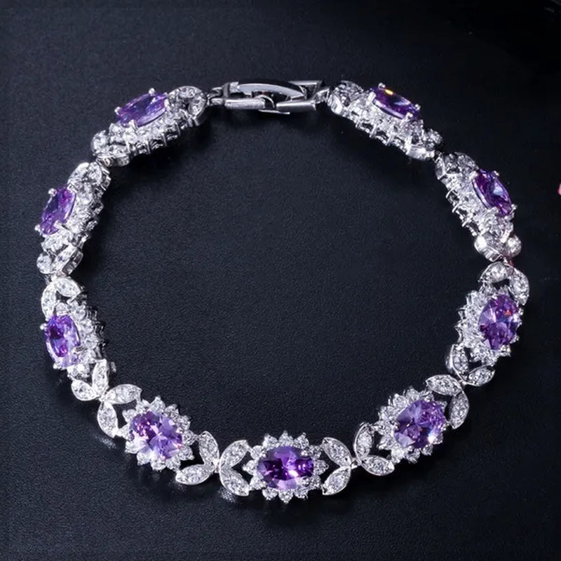 CANDICE 2023 New Summer Design Sterling Silver Plated Blue Crystal Bracelets For Women Fashion Jewelry
