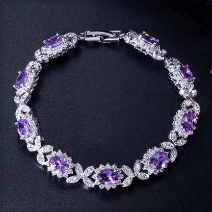 CANDICE 2023 New Summer Design Sterling Silver Plated Blue Crystal Bracelets For Women Fashion Jewelry