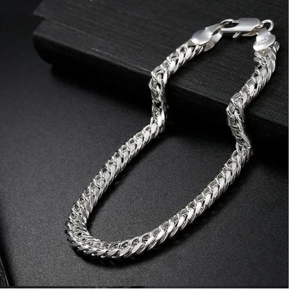 6mm Miami Cuban Link Chain Necklace and Bracelet Set In 925 Sterling Silver