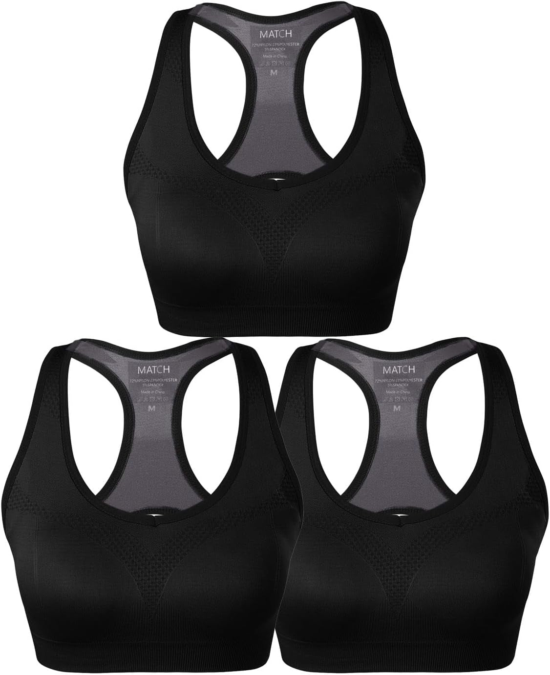 Racerback Sports Bras for Women – Padded Seamless Strappy Workout Tops for Yoga Gym Runing Fitness Sports Bras