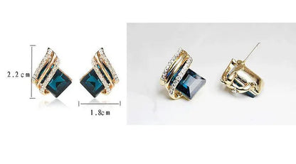 Fashion Temperament Women's Cubic Zirconia Earrings Large Red Zircon Stud Earring Engagement Wedding Earrings Birthday Party Anniversary Gift Jewelry