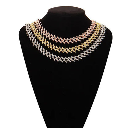 New Fashion Jewelry 925 Silver/Gold/Rose Gold Plated Men Cuban Miami Link Necklace Stainless Steel Diamond Silver Chain Necklace or Bracelet 7/8/18/20/24 Inches 1Pcs