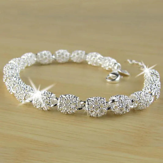 Exquisite Women's 925 Sterling Silver Fashion Bracelet