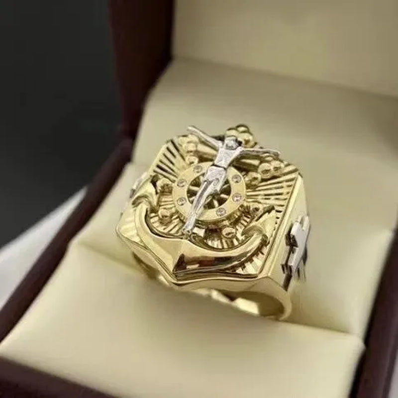 Luxury and Noble Men's Women's Fashion Cross Jesus Ring Size 6-13