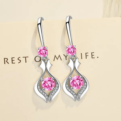 Fashion Silver Earrings Ladies Temperament Earrings Water Drop Long Earrings Engagement Earrings Diamond Earrings
