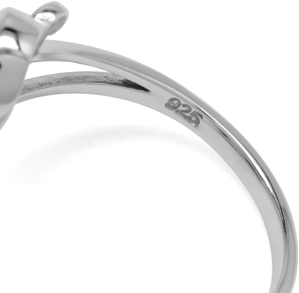 5Mm Created round Shape Red Coral 925 Sterling Silver Leaf and Swirl Style Bypass Ring Size 6