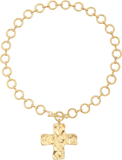 18K Gold Plated Moon Star Lion Evil Eye Love Heart Cross Pendant Necklace Medallion Paperclip Chian Choker Layering Jewery for Women