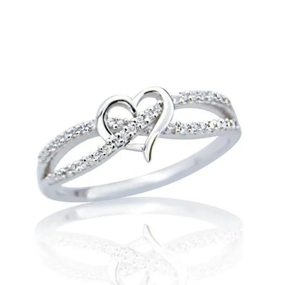 Fashion silver plated Ring Ladies Infinity Ring Heart-shaped Cross Ring, Eternal Zircon Ring .Heart-shaped Ring, Exquisite Ring, Stacking Ring, Party Anniversary Gift Size 5 - 11