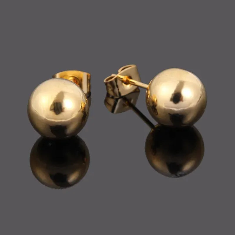 Ball Round Pendant Necklace Ball Round Earrings Jewelry 24K Gold Women Best Party Fine Jewelry