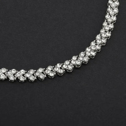 Hip Hop Bling Iced Out Cubic Zirconia Charm Bracelet Gold Silver Tennis Chain Bracelets Women 3 Row Link Chain Jewelry