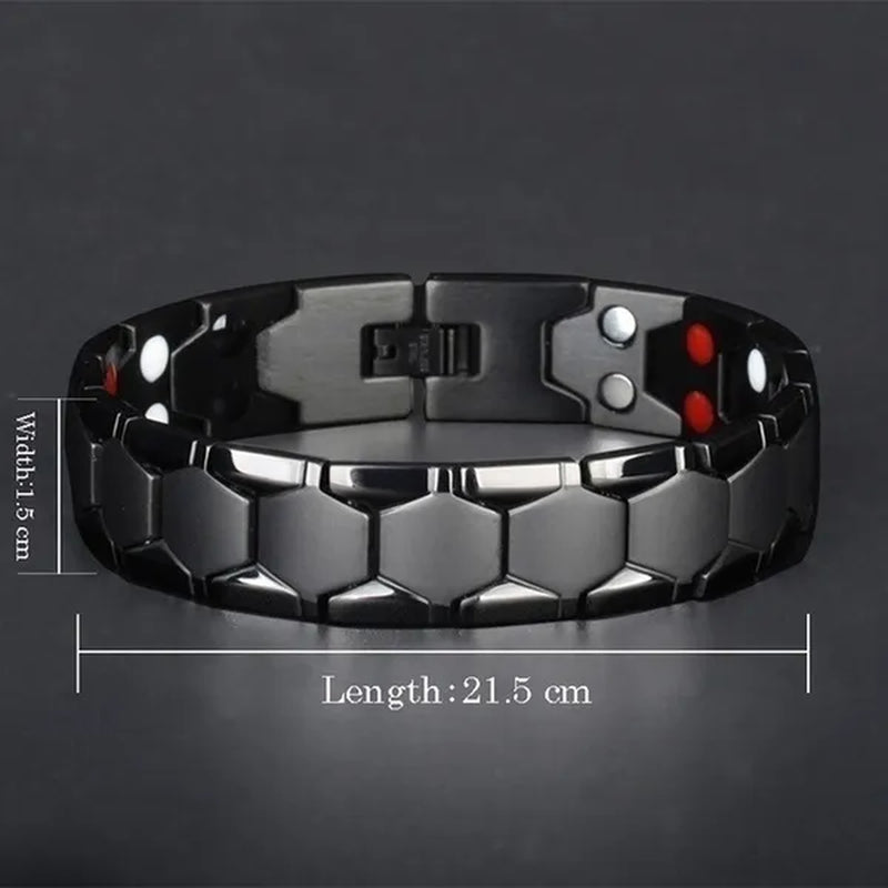 Hot sale! 2020 New Black Mens Energy Bracelet 4000 Gauss Titanium Magnetic Health 4 In 1 Bracelet Bio Therapy Fashion Stainless Steel Bracelet Pulsera De Energía