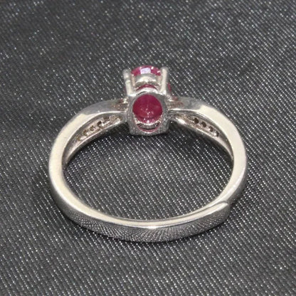 CoLife Jewelry Ruby Ring for Engagement 5mm*7mm 100% Real Ruby Silver Ring Solid 925 Silver Ruby Jewelry Birthday Gift for Woman