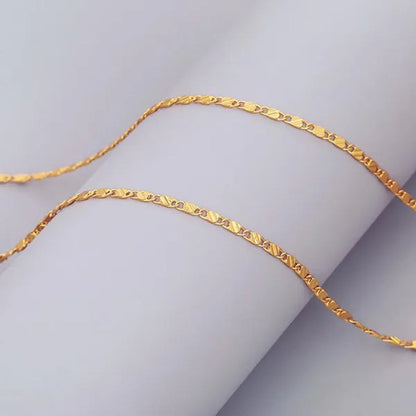 New Fashion Luxury Exquisite Men and Women Fashion Solid  Chain Necklace 2mm Wide and Thin Necklace Bridal Wedding Engagement High Jewelry Size: 16-30 Inches