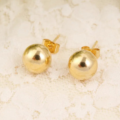 Ball Round Pendant Necklace Ball Round Earrings Jewelry 24K Gold Women Best Party Fine Jewelry