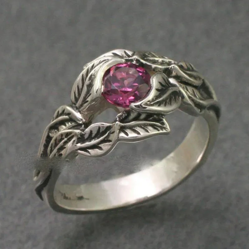 Vintage 925 Sterling Silver Purple Diamond Engagement Wedding Anniversary Gift Ring Size 6-10
