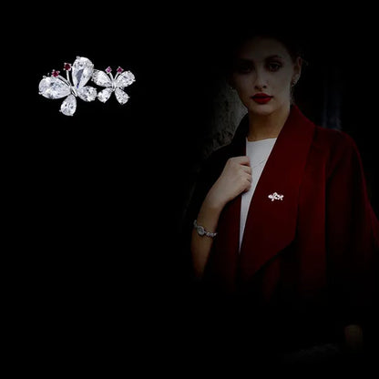 7 colors New Rhinestone Brooches for Women Butterfly Brooch Wedding Fashion Jewelry Gift Women Cute Zinc Crystal Butterfly Enamel Pin Accessories Arrow