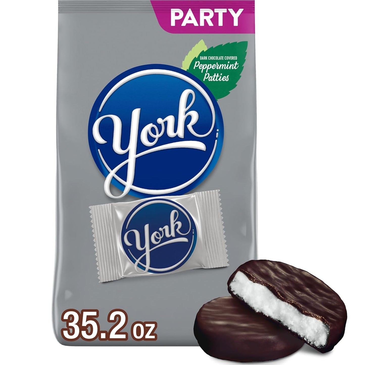 Dark Chocolate Peppermint Patties, Candy Party Pack, 35.2 Oz