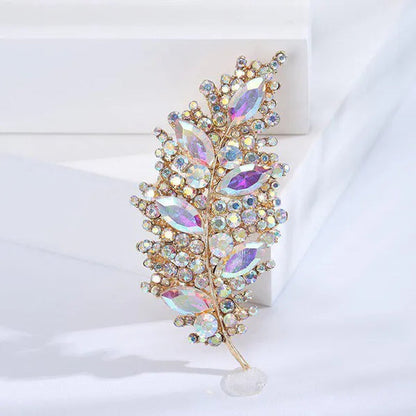 Leaves Brooches Fashion New Creative Leaf Brooch Elegant Trend Women'S Antique Silk Scarf Button Accessory Pin