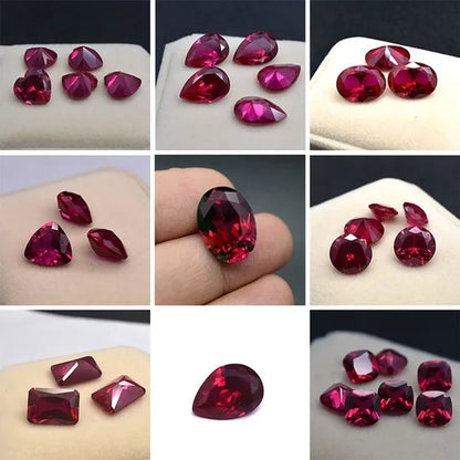 Wisdom and Guardian Stone 3A Mozambique Ruby Corundum Spinel Various Shapes Mosaic Jewelry Diy Pigeon Blood Red AAA 5-7MM