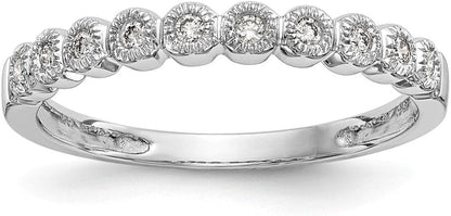 Solid 14K White Gold Diamond Ring (2Mm) (1/10Ct.)