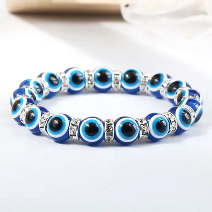 New Fashion Crystal Turkish Lucky Evil Eye Bracelets Blue Evil Eye Bead Bracelet Men Women Handmade Lucky Jewelry Charm Bracelet Female Dropshipping