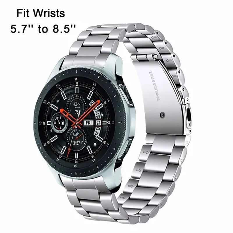 Premium Stainless Steel Watchband for Samsung Galaxy Watch 46mm SM-R800 Sports Band Curved End Strap Wrist Bracelet Silver Black